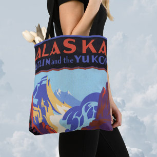 Tote Bag Poster Vintage voyage, Atlin et Yukon, Alaska