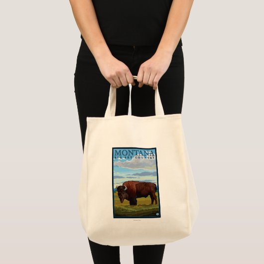 Tote Bag Poster Vintage voyage MontanaBison (Devant (produit))