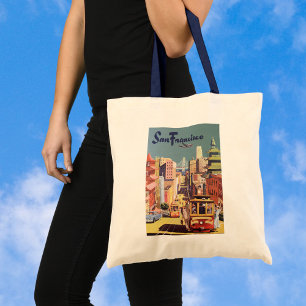 Tote Bag Poster Vintage voyage San Francisco Cars