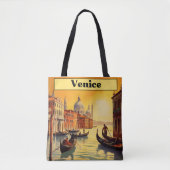 Tote Bag Poster Vintage voyage Venice, Italie (Devant)