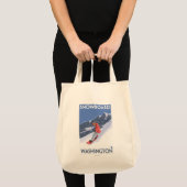 Tote Bag Poster Vintage voyage Washington Snowboard (Devant (produit))