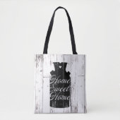 Tote Bag Pot à lait en bois blanc rustique Maison douce Fer (Devant)