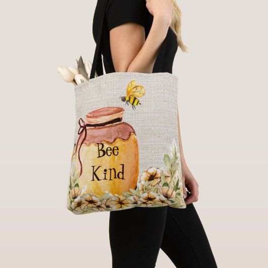 Tote Bag Pot à miel gentil abeille  (De près)