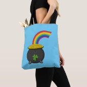 Tote Bag Pot de dessin en or arc-en-ciel (De près)