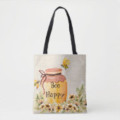 Tote Bag Pot de miel heureux abeille (Devant)