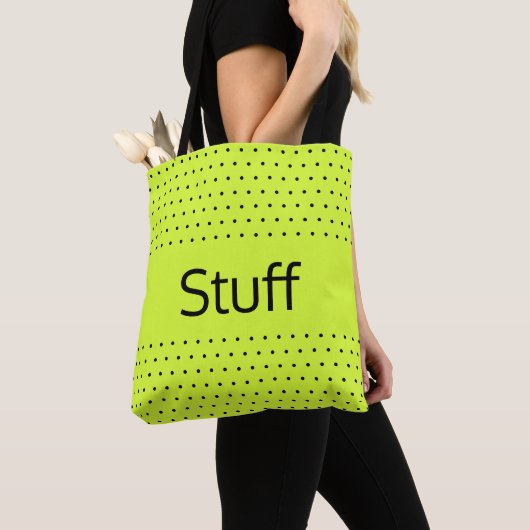 Tote Bag Pot Polka Noir Motif (De près)