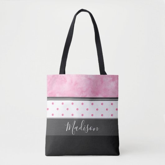 Tote Bag Pot rose Polka (Devant)