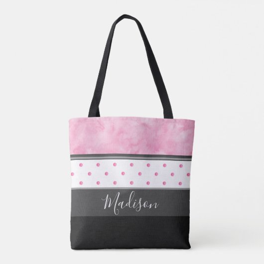 Tote Bag Pot rose Polka (Dos)