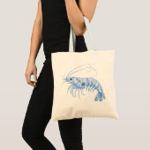 Tote Bag Poterie d'art à thème floral Crevette (Devant (produit))