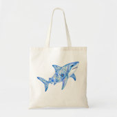 Tote Bag Poterie d'art à thème floral requin (Devant)
