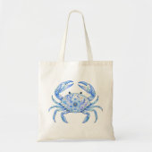 Tote Bag Poterie thème floral crabe (Devant)