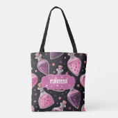 Tote Bag Potions magiques Tic ou traitement rose et violet (Dos)