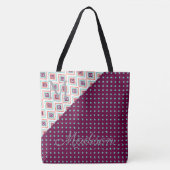 Tote Bag Pots Aqua Purple Aztec Monogram (Devant)