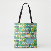 Tote Bag Pots colorés et Motif Cactus Personnalisé (Devant)