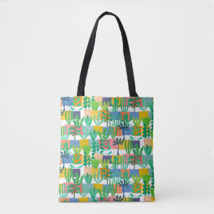 Tote Bag Pots colorés et Motif de cactus