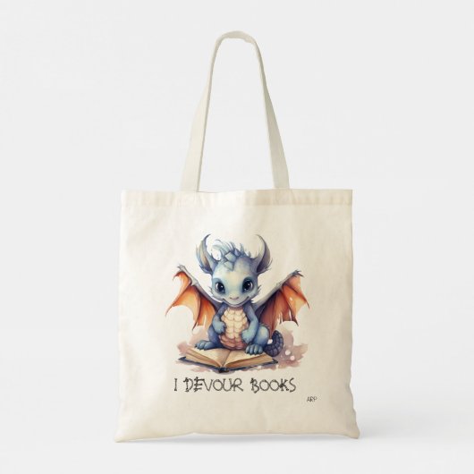 Tote Bag *~* Poudre Bleu DRAGON LECTURE devour LIVRES AP88 (Dos)