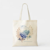 Tote Bag Poudre Blue Hydrangea Aquarelle Fidélité du client (Dos)