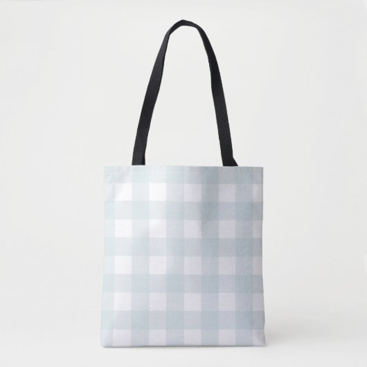Tote Bag Poudre molle Bleu En vichy Vérifier Plaid (Devant)