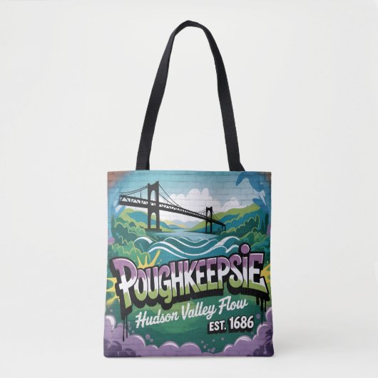 Tote Bag Poughkeepsie Graffiti Mural – Hudson Valley Flow   (Devant)