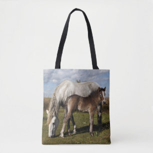 Tote Bag Poulain du cheval de Camargue avec sa mère
