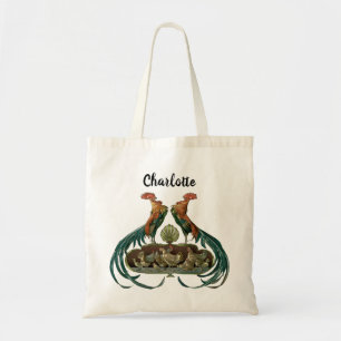 Tote Bag Poules et coqs Art Nouveau vintage