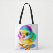 Tote Bag Poulet Bébé Coloré (Devant)