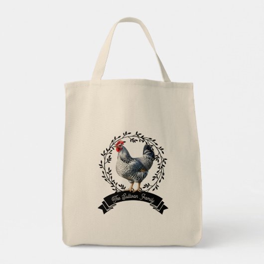 Tote Bag Poulet de coq rustique (Dos)