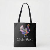 Tote Bag Poulet maman poule fermier fleurs mignonette poule (Devant)