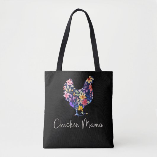 Tote Bag Poulet maman poule fermier fleurs mignonette poule (Devant)