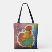 Tote Bag Poulet sur couleurs (Dos)