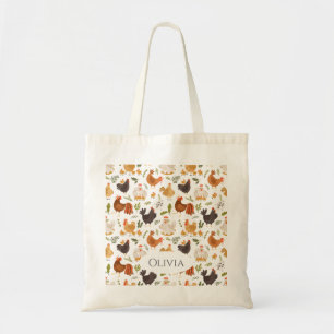Tote Bag Poulets colorés mignons - pour les amateurs de pou