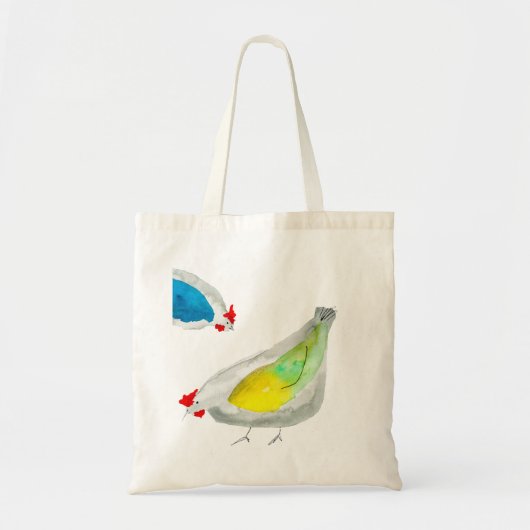 Tote Bag Poulets mignons aquarelle (Devant)