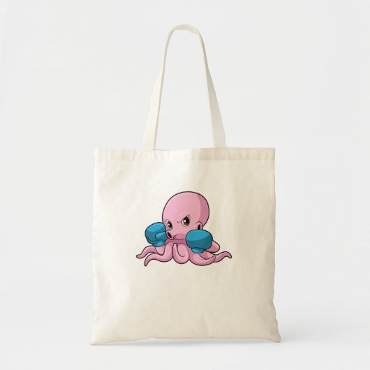 Tote Bag Poulpe en boxeur avec gants de boxe (Devant)