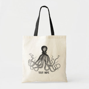 Tote Bag Poulpe victorien personnalisé, Steampunk