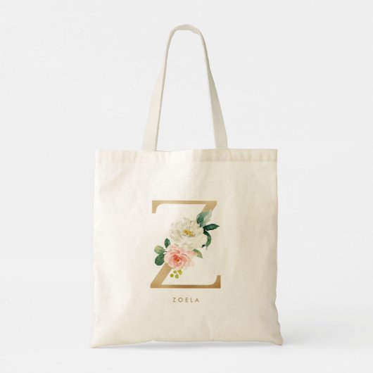 Tote Bag Poupée Fleurie Lettre Z Monogramme Doré Demoiselle (Dos)