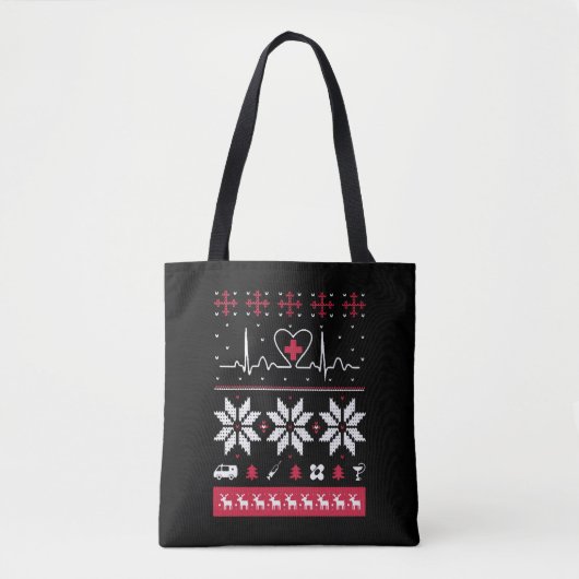 Tote Bag Poupée pulsation - Vilain pull de Noël (Devant)