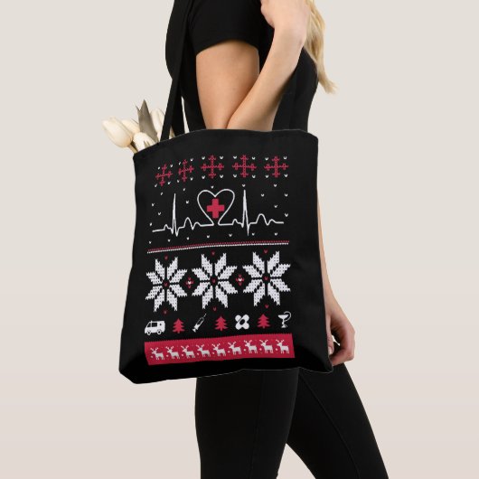 Tote Bag Poupée pulsation - Vilain pull de Noël (De près)