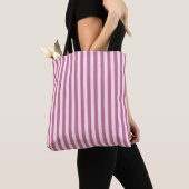 Tote Bag poupée rose rayée | rayures roses (De près)
