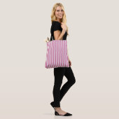 Tote Bag poupée rose rayée | rayures roses (Sur le modèle)