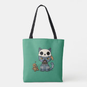 Tote Bag Poupée Vaudou Chat Sorcière Verte (Dos)