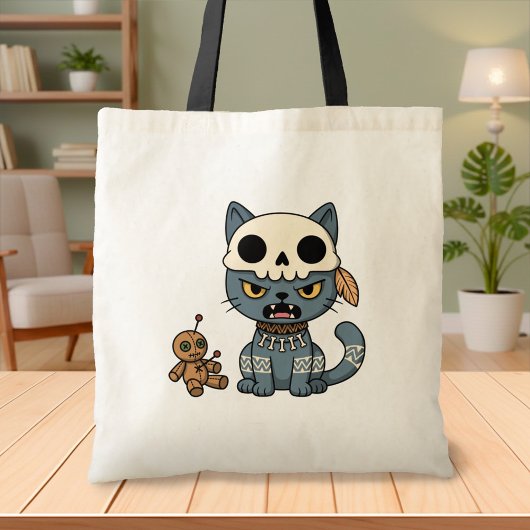 Tote Bag Poupée vaudou de chat sorcière