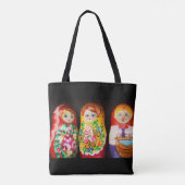 Tote Bag Poupées colorées Matryoshka (Dos)