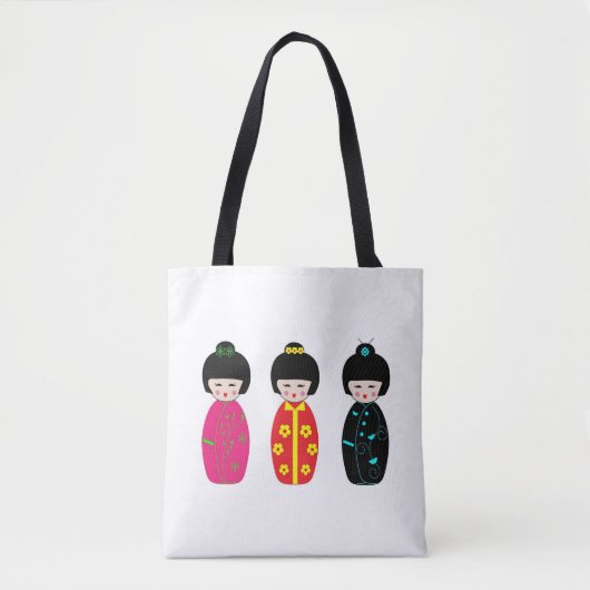 Tote Bag Poupées traditionnelles de geisha de Kokeshi de (Devant)
