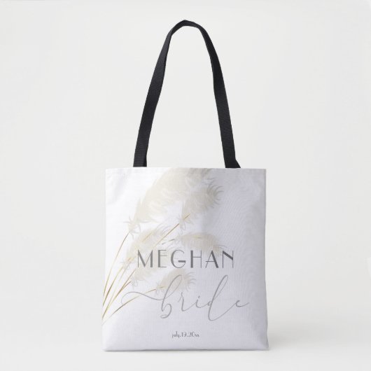 Tote Bag Pour la mariée ivoire Pampas herbe (Devant)