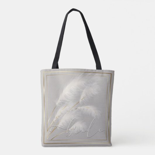 Tote Bag Pour la mariée ivoire Pampas herbe (Dos)
