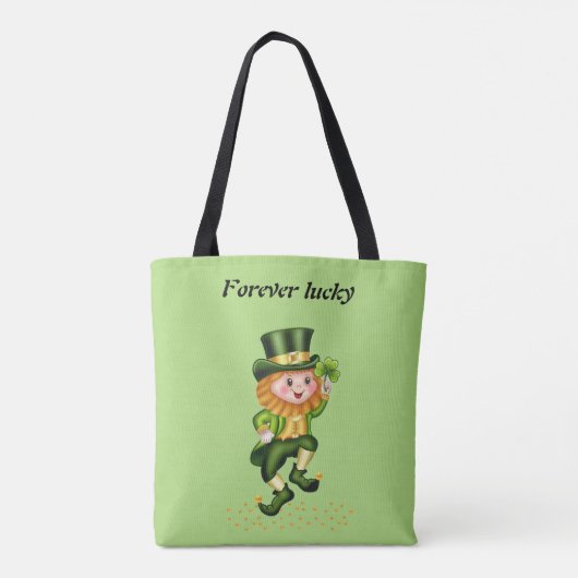 Tote Bag Pour toujours Lucky Green Gnome & Gold Confetti su (Dos)