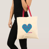 Tote Bag Pourpre-Aqua 3 de damassé (Devant (produit))