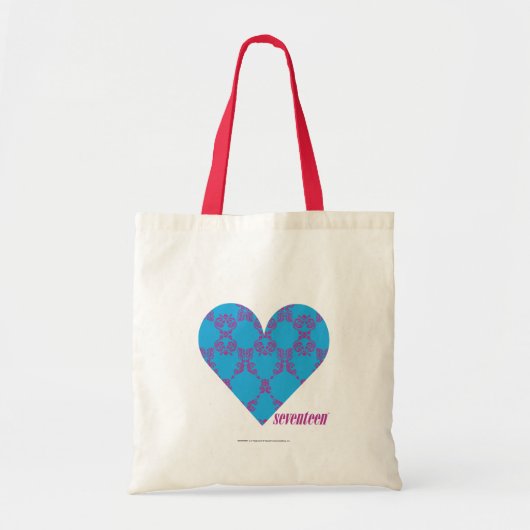 Tote Bag Pourpre-Aqua 3 de damassé (Devant)