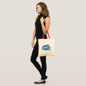 Tote Bag Pourpre-Aqua de damassé (Devant (modèle))