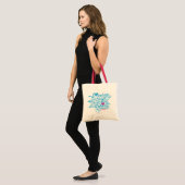 Tote Bag Pourpre/Aqua de graffiti (Devant (modèle))
